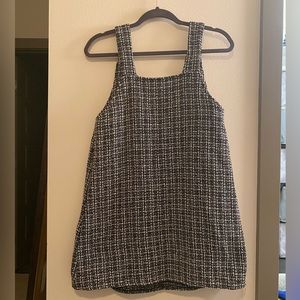 Black and white tweed overall dress